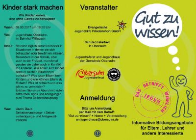 Flyer zur Veranstaltungsreihe 