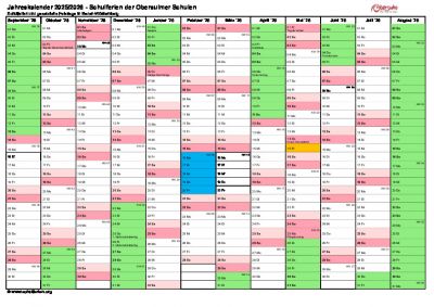 Ferienplan 2025/26