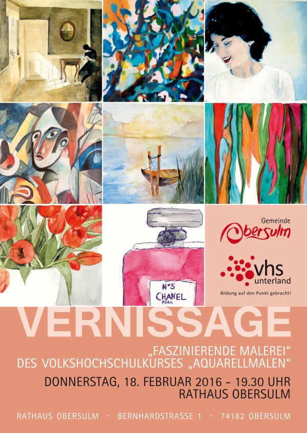 Vernissage "Faszinierende Malerei" am 18.02.2016 im Rathaus Obersulm